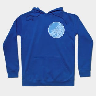 Winter Tree (small, leaves, blue fill) Hoodie